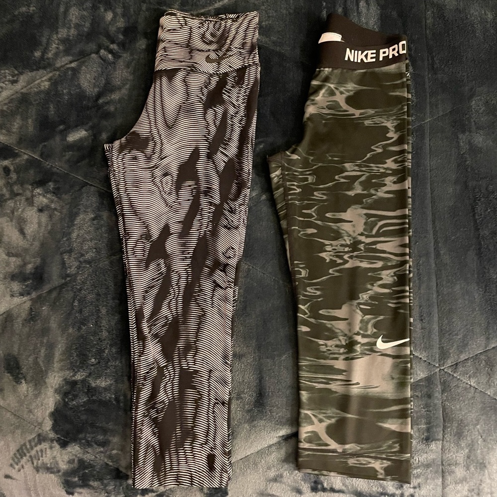 Nike pro and dri fit crop yoga workout pants 2 pairs